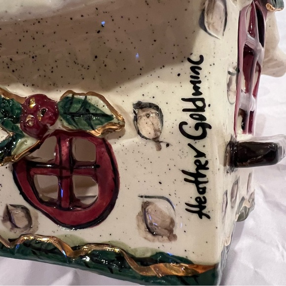 Blue Sky Holly Berry Tealight House Heather Goldminc holiday Christmas decor - Picture 9 of 17